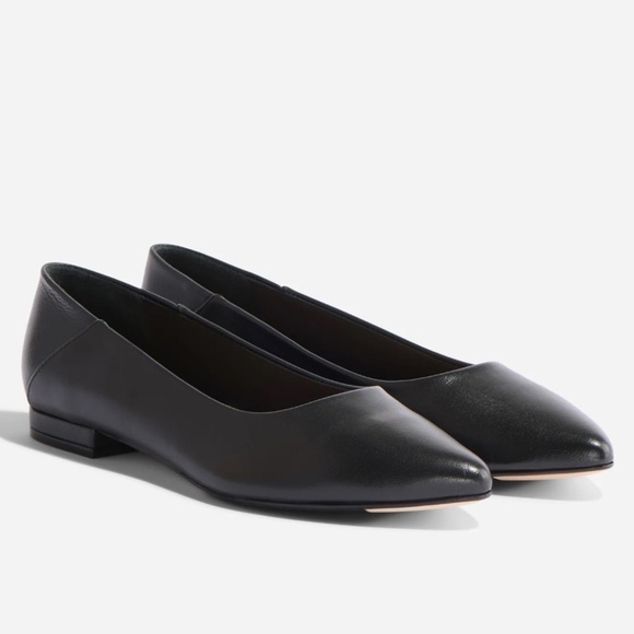 Nisolo Fina Black Leather Pointed Toe Flat Size 11 - Picture 2 of 11